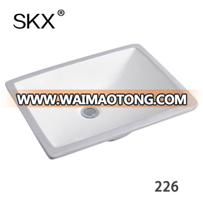 Chaozhou Factory Ceramic Square White Undermount Bathroom Sink